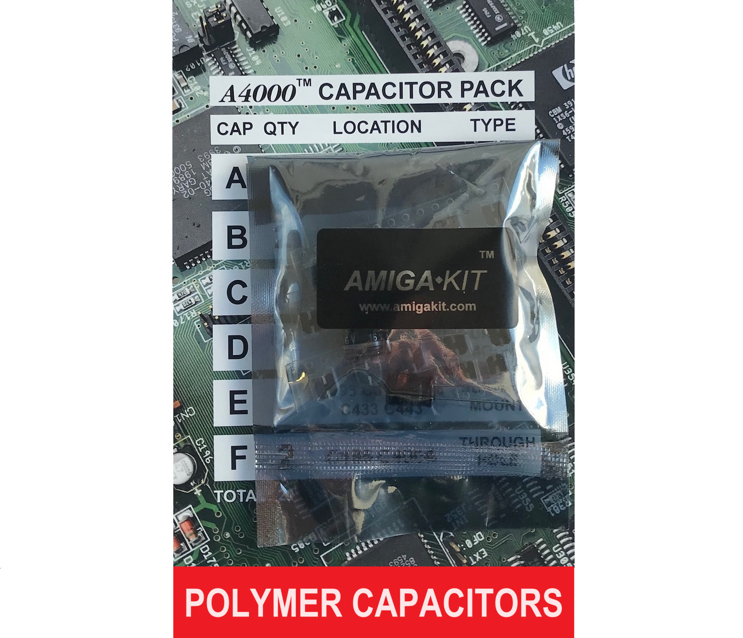 Premium Polymer Capacitor Pack for Amiga 4000 A4000 Recapping