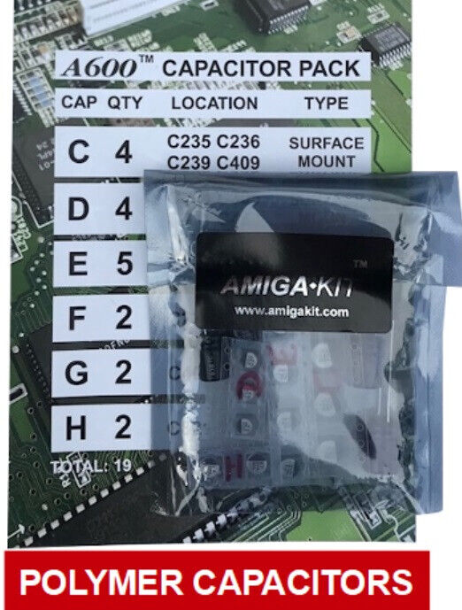 Premium Polymer Capacitor Pack for Amiga 600 A600 Recapping